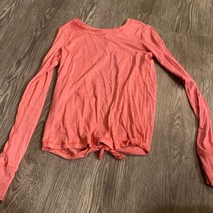 Pink lululemon long sleeve top with open back